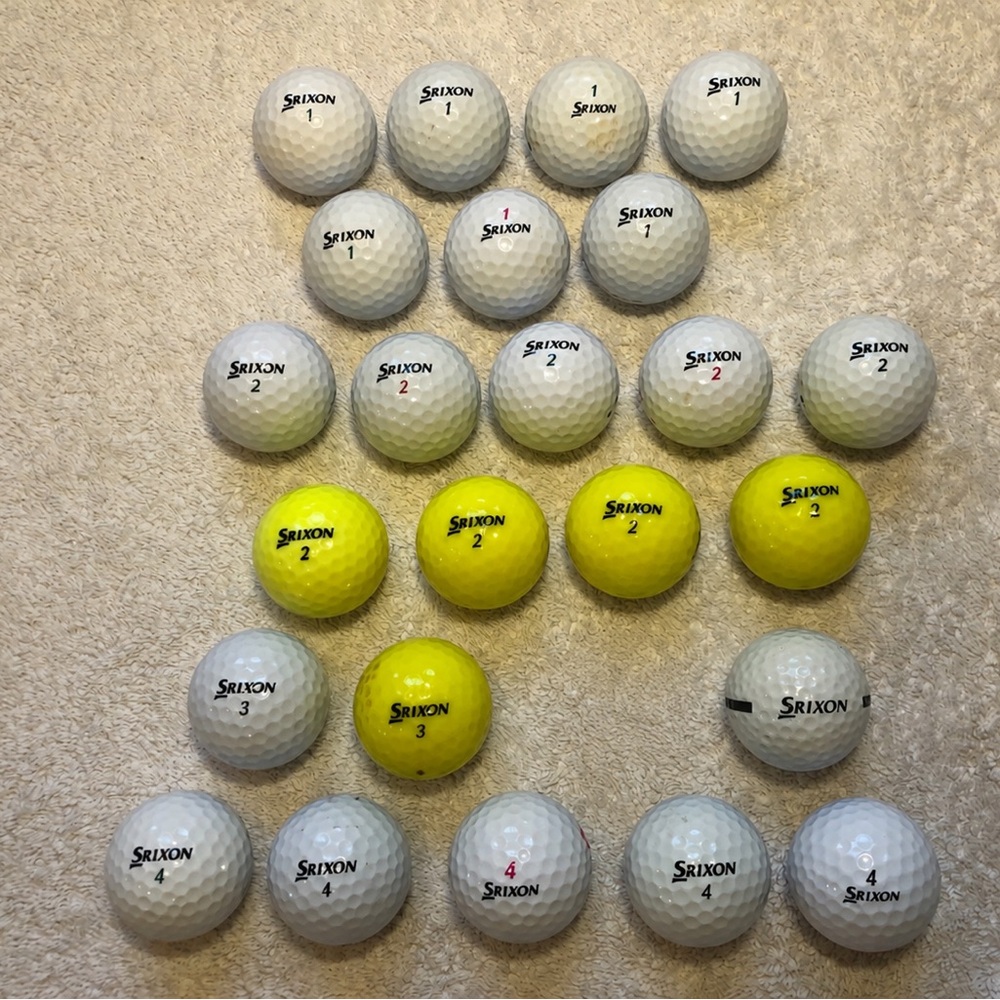 28 Srixon Golf Balls Z-Star XV Q-Star Soft Feel Yellow Mixed Used Lot